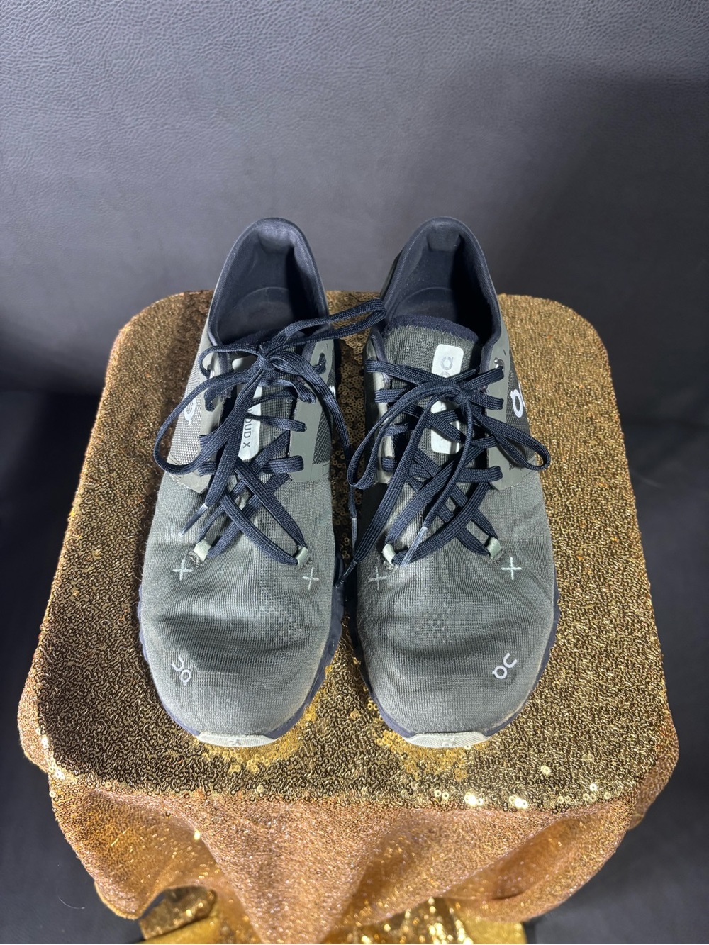 On Cloud X Running Shoes Olive Green Black Athletic Sneakers Men US 7 EU 40 - Picture 2 of 7